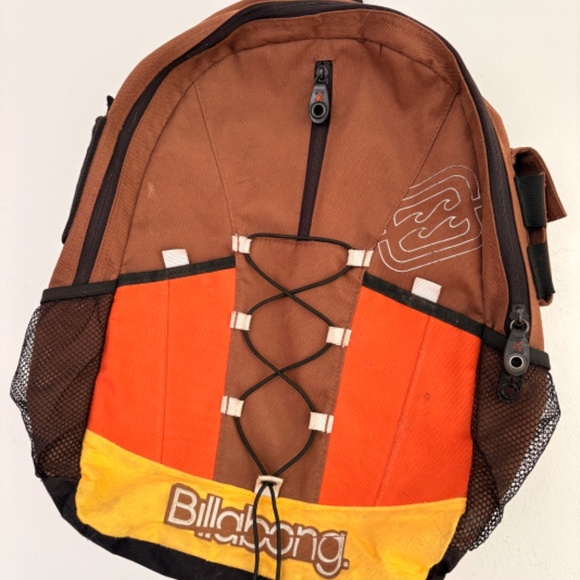 VINTAGE Y2K BILLABON Backpack bag surfer schoolbag side pockets - Picture 2 of 6